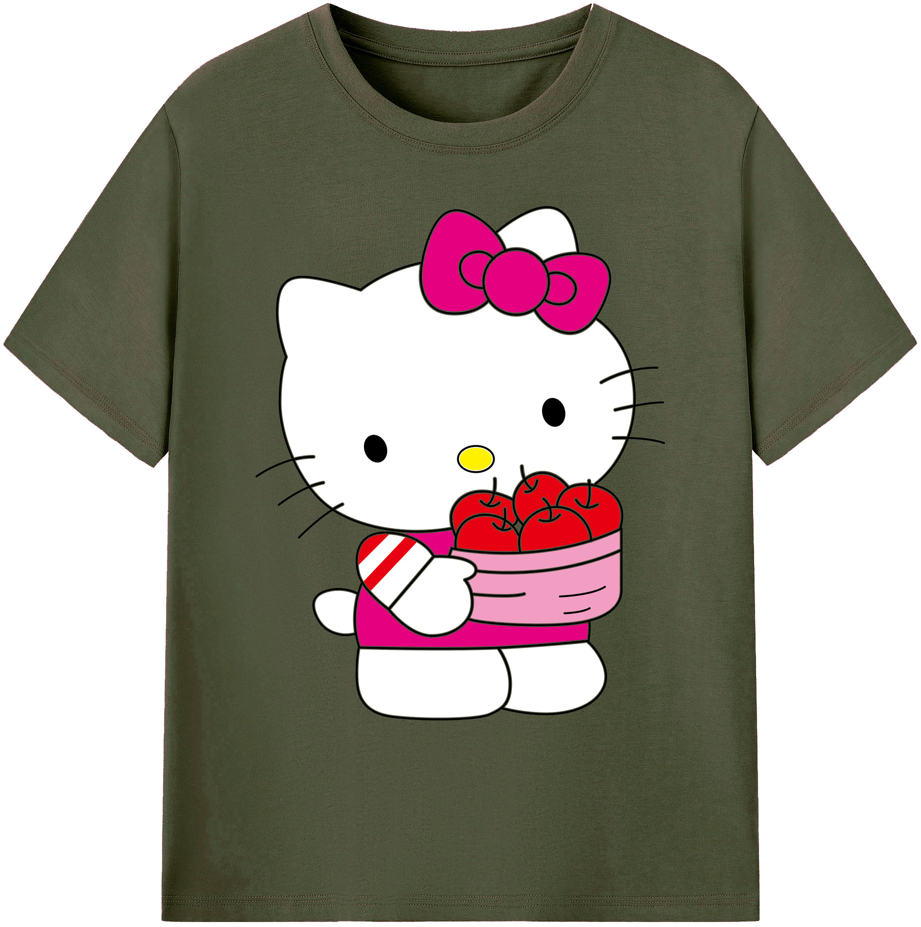 （画像用） Hello Kitty ハローキティ 綿100％ メンズ半袖Tシャツ｜肌触りやわらか＆通気性